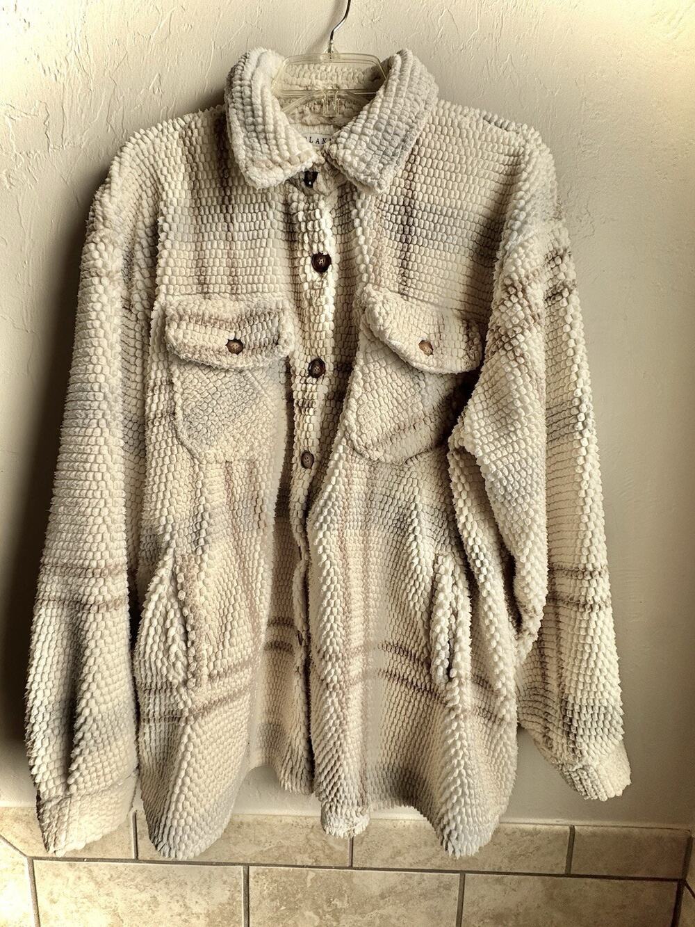 Gently Preowned Blakeley Womans 2XL Plaid Button Up Jacket Shacket Coat Warm